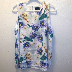 🌸Floral Top Blouse by Alex Marie🌸 Spring Summer Purple Lavender Women’s XL